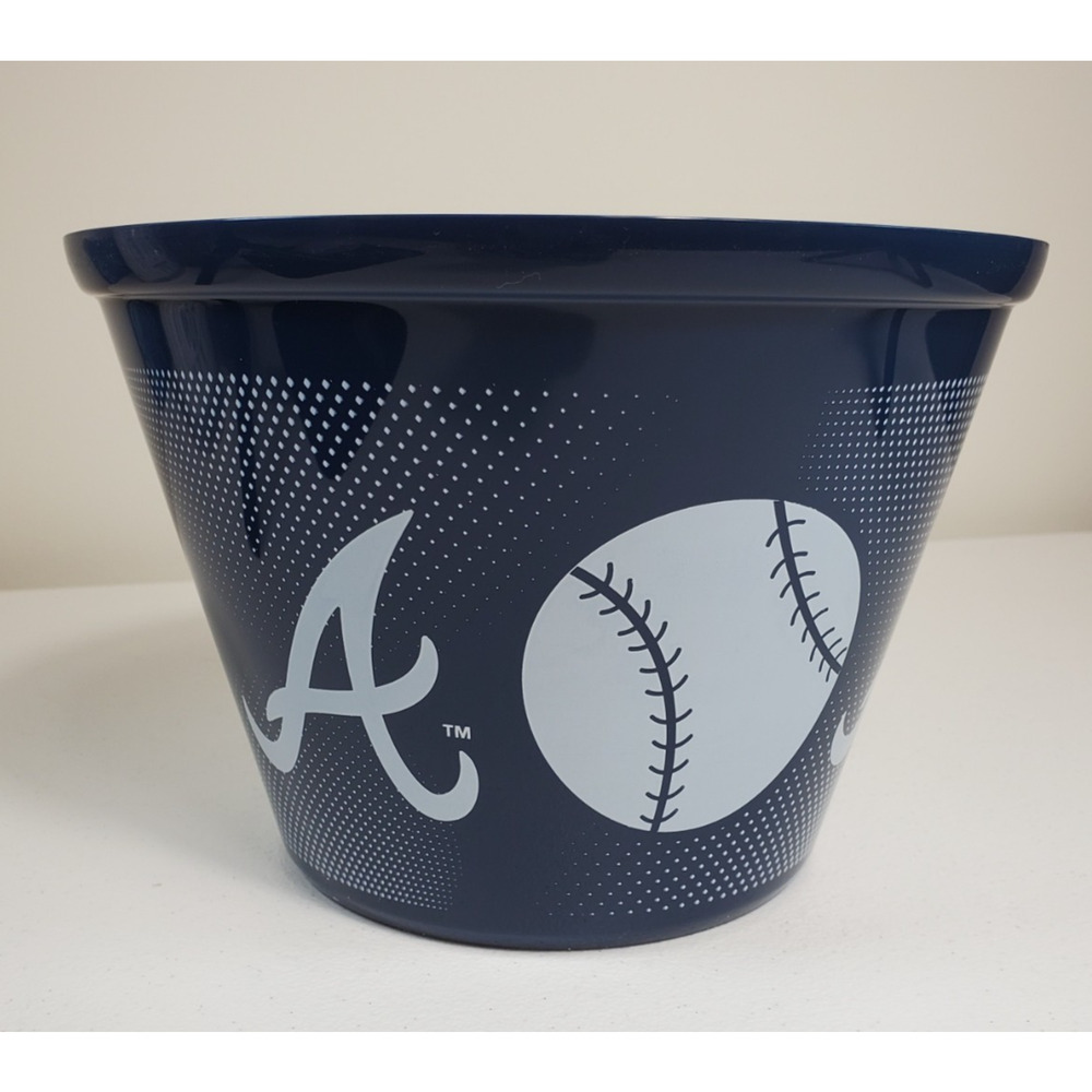 Atlanta Braves Button Pot Planter Plastic 8" MLB Baseball Flower Pot Decor (2pk)